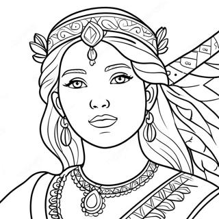 Page à colorier d'Esther Courageuse | Page de coloriage Esther