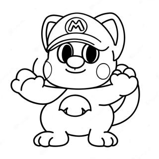 Page à colorier de Chat Mario Aventurier | Page de coloriage Chat Mario