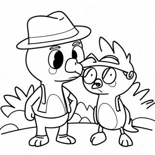 Page à colorier Aventure de Mordecai et Rigby | Page de coloriage Spectacle Régulier