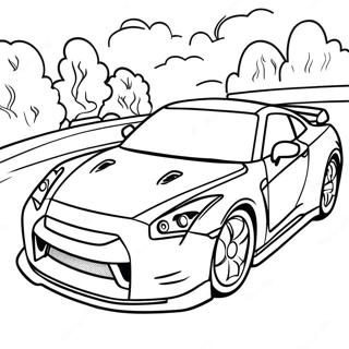 Page à colorier Voiture de sport GTR | Page de coloriage GTR