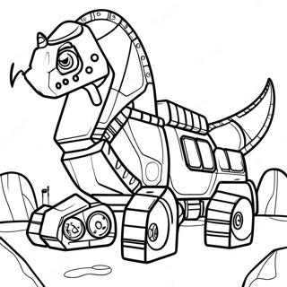 Page à colorier Mighty Dinotrux en action | Page de coloriage Dinotrux