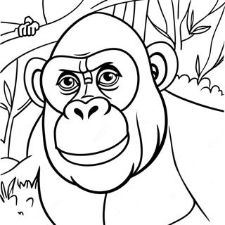 Page à colorier Gorille | Page de coloriage Gorille