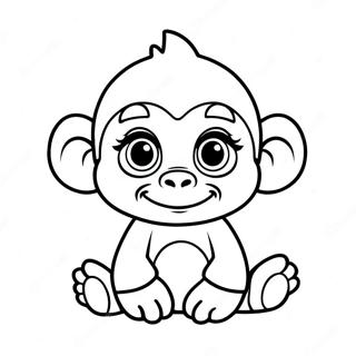 Page à colorier Bébé gorille mignon | Page de coloriage Gorille