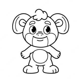 Page à colorier Bam Bam avec fond coloré | Page de coloriage Bam Bam