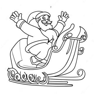 Page à colorier de Santa Claus dans un traîneau difficile | Page de coloriage Noël Difficile