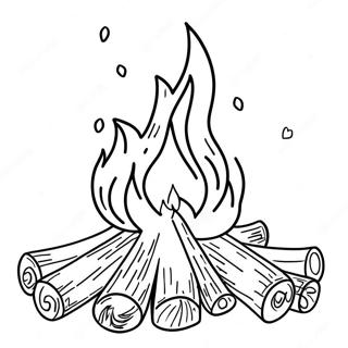 Page à colorier du feu de camp | Page de coloriage Feu de camp