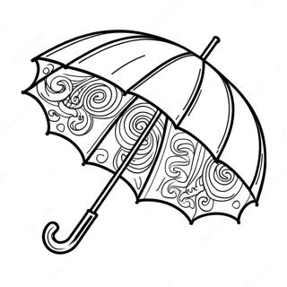Page à colorier d'un parapluie coloré | Page de coloriage Parapluie