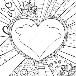 Page à colorier de cœur coloré de Romero Britto | Page de coloriage Romero Britto