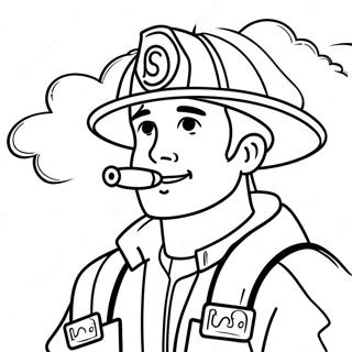 Page à colorier de pompier aventurier | Page de coloriage Carrière