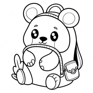 Page à colorier de sac à dos d'animal mignon | Page de coloriage Sac à dos
