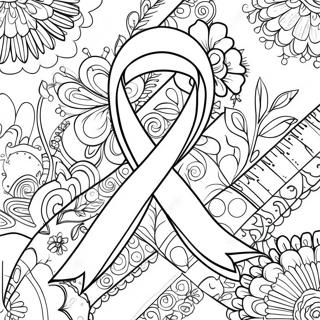 Page à colorier de ruban de sensibilisation au cancer | Page de coloriage Cancer