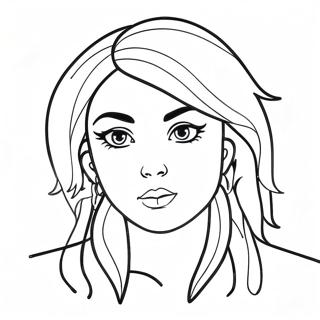 Page à colorier Ice Spice avec Cheveux Colorés | Page de coloriage Épice de Glace