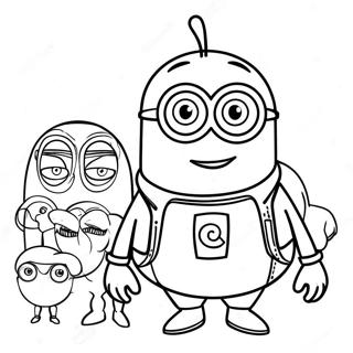 Page à colorier Minions avec Gru | Page de coloriage Gru