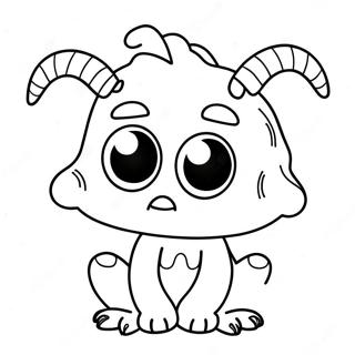 Page à colorier Monstre Mignon avec de Grands Yeux | Page de coloriage Monstre