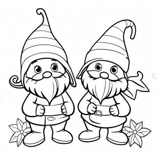 Page à colorier Gnomes de Noël | Page de coloriage Gnomes de Noël
