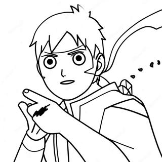Page à colorier de Boruto en action | Page de coloriage Boruto