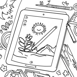 Page à colorier d'iPad pour enfants | Page de coloriage iPad