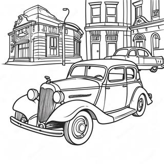 Page à colorier de voiture classique vintage | Page de coloriage Voiture Classique