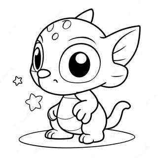 Page à colorier du charmant Kwami avec des pouvoirs magiques | Page de coloriage Kwami