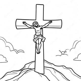 Page à colorier de la croix du Vendredi Saint | Page de coloriage Vendredi Saint