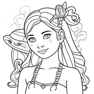 Mira avec des créatures magiques à colorier | Page de coloriage Mira