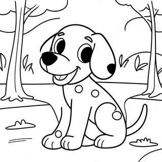 Page à colorier Chiot Dalmatien Jouant dans le Parc | Page de coloriage Dalmatien