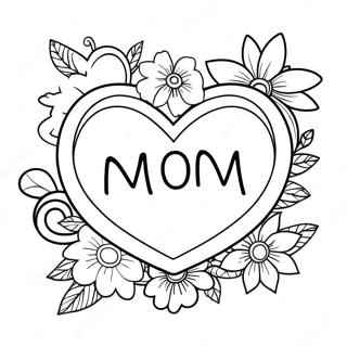 Page à colorier J'aime Maman | Page de coloriage J'aime Maman