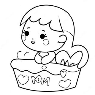 Page à colorier Douce J'aime Maman | Page de coloriage J'aime Maman