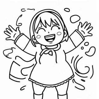Page à colorier Himiko Toga avec Sourire Fou | Page de coloriage Himiko Toga