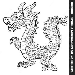 Page à colorier Dragon Chinois | Page de coloriage Dragon Chinois