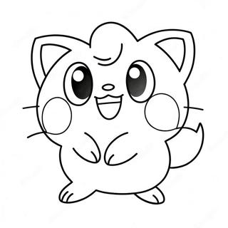 Page à colorier Jigglypuff Chanteur Mignon | Page de coloriage Jigglypuff