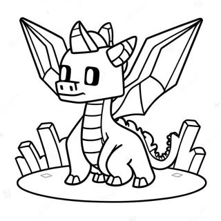 Page à colorier Dragon de l'End Minecraft Mignon | Page de coloriage Dragon de l'End Minecraft