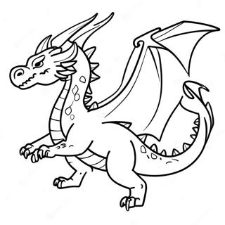 Page à colorier Dragon de Glace Majestueux en Vol | Page de coloriage Dragon de glace