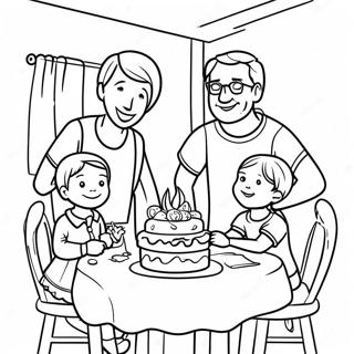 Page à colorier de réunion de famille reconnaissante | Page de coloriage Reconnaissant