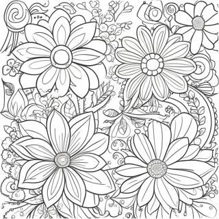 Page à colorier Motifs floraux vintage | Page de coloriage Vintage