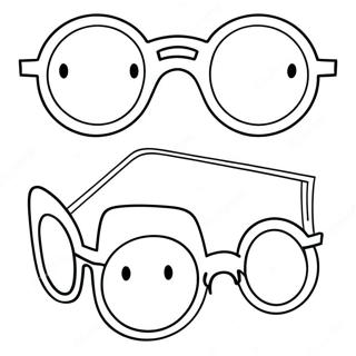 Page à colorier de lunettes amusantes | Page de coloriage Lunettes