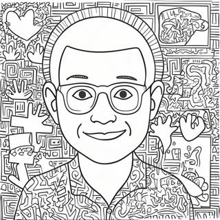 Page à colorier Keith Haring | Page de coloriage Keith Haring
