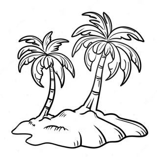 Page à colorier d'un palmier | Page de coloriage Noix de coco