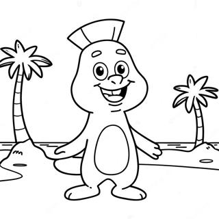 Page à colorier de Sandy Cheeks aventureuse | Page de coloriage Sandy Cheeks