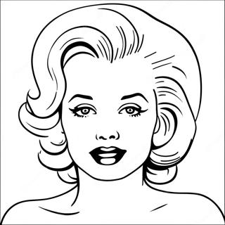Page à colorier du portrait classique de Marilyn Monroe | Page de coloriage Marilyn Monroe