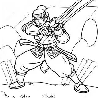Page à colorier Mitsuri en Pose de Combat | Page de coloriage Mitsuri