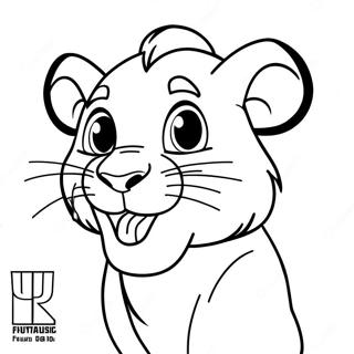 Page à colorier Simba Rugissant | Page de coloriage Roi Lion