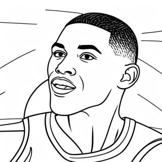 Page à colorier de Jayson Tatum en action | Page de coloriage Jayson Tatum