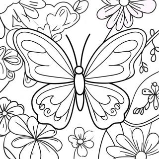 Page à colorier de papillon violet | Page de coloriage Violet