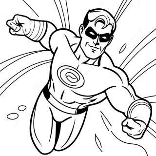 Page à colorier Green Lantern en action | Page de coloriage Lanterne Verte