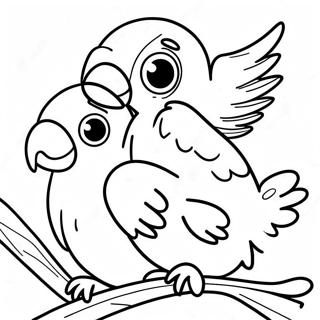 Page à colorier des perroquets colorés de Rio | Page de coloriage Rio