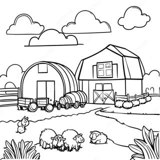Dessin à Colorier Scène de Ferme FFA | Page de coloriage FFA