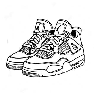 Page à colorier des baskets Jordan 4 | Page de coloriage Baskets Jordan 4