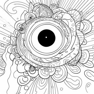 Page à colorier de galaxie colorée avec un trou noir | Page de coloriage Trou Noir