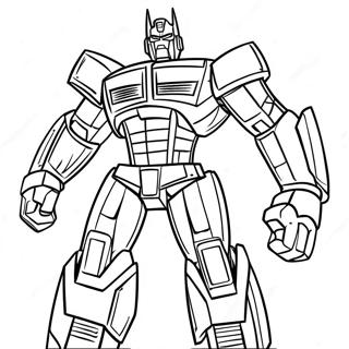 Page à colorier Optimus Prime en Pose Héroïque | Page de coloriage Transformateur
